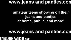 trying on these new skinny jeans feels so comfy