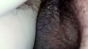 real cheating wife gets creampie in hairy pussy