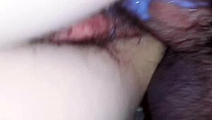 real cheating wife gets creampie in hairy pussy