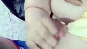 wife give blowjob to stranger outdoors with bbw